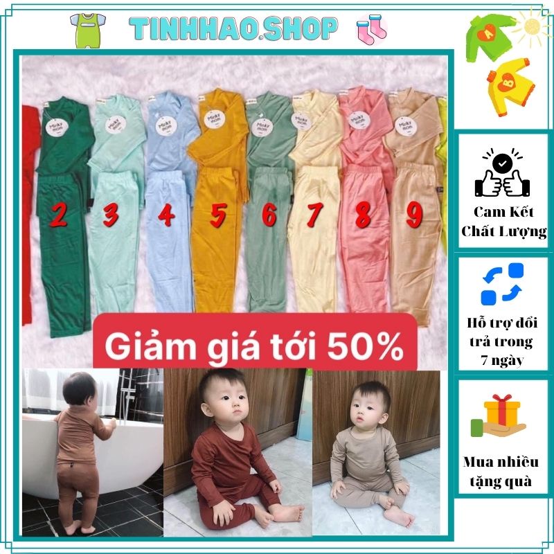 Sale sốc! Bộ quần áo trẻ em thu đông dài tay Minky Mom thun lạnh chính hãng trơn cho bé trai bé gái (DT1)