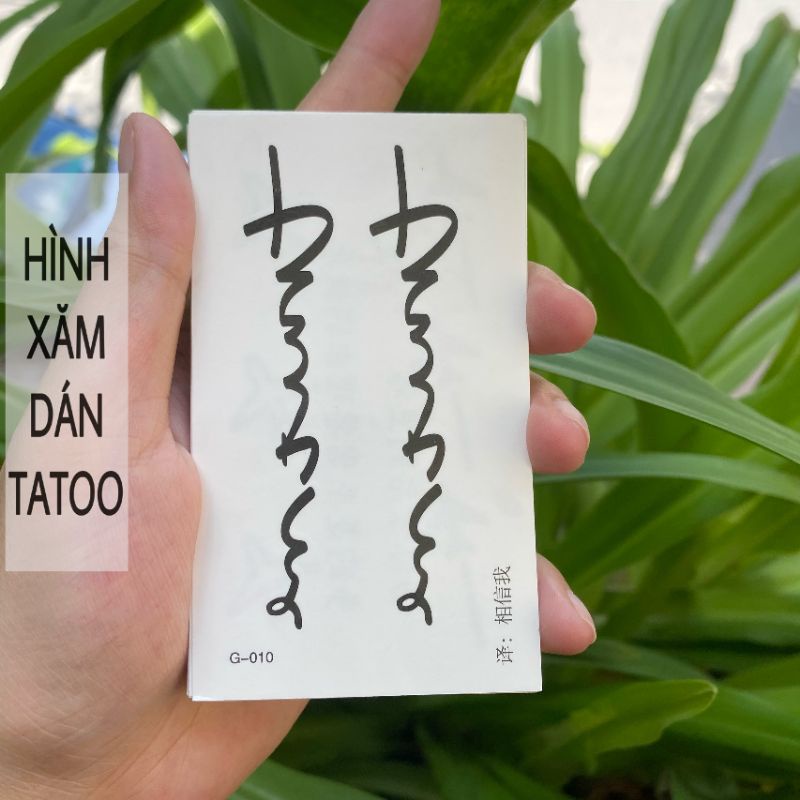 Hình xăm dán tatoo chữ &quot;trust me&quot; g10