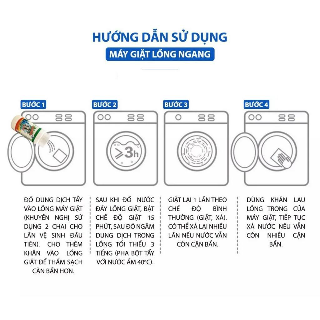 Bột Tẩy Vệ Sinh Lồng Máy Giặt Siêu  Sạch- Tẩy Sạch Cặn Bẩn Lâu Ngày Nhanh Chóng