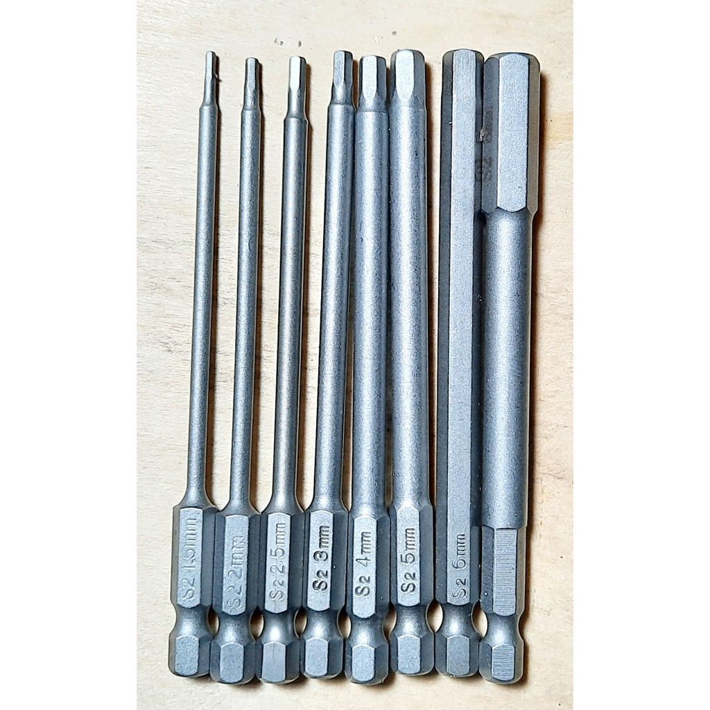 Bộ 8 đầu bắn vít lục giác, mũi bắn vít lục giác  dài 100 thép S2 PH2