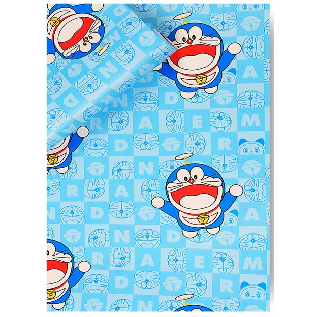 Decal giấy dán tường đô rê mon và chong chóng tre  (khổ rộng 45cm)