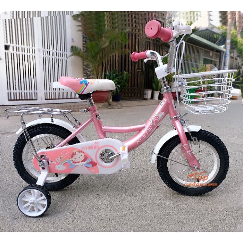xe đạp 12inch cho bé gái từ 2 - 4 tuổi, màu hồng
