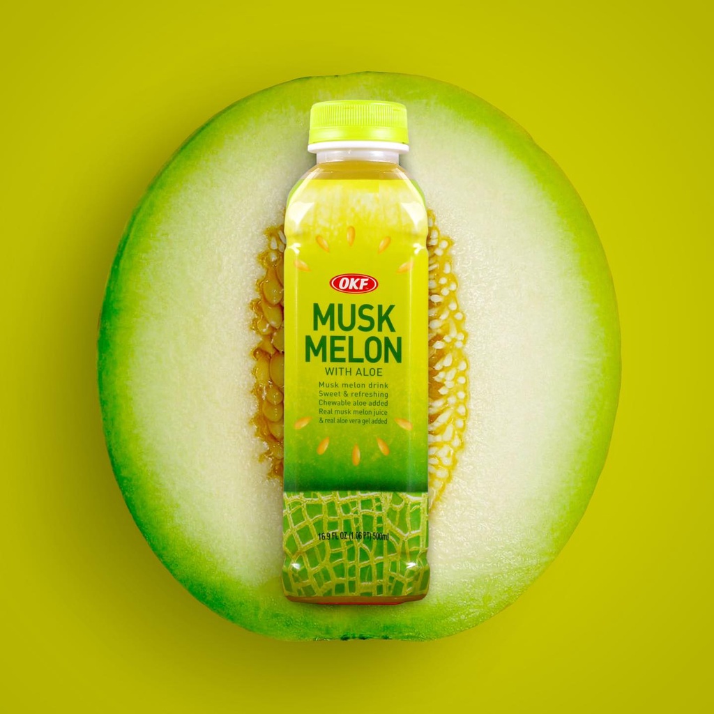 Nước ép trái cây kèm thạch nha đam tươi OKF 27k/ chai 500ml