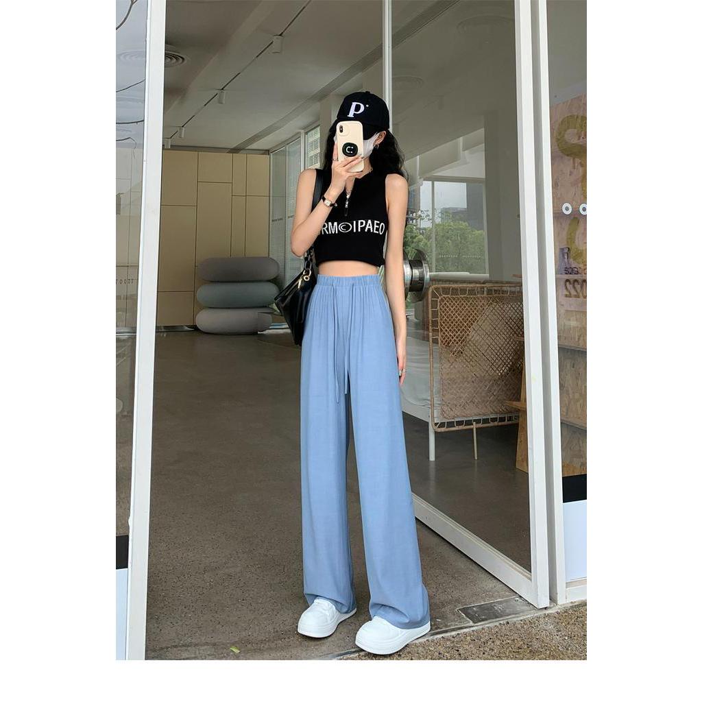 Quần Jean Ống Rộng Lưng Cao Thiết Kế Mỏng Kiểu Dáng Mới Thời Trang Dành Cho Mùa Hè 638