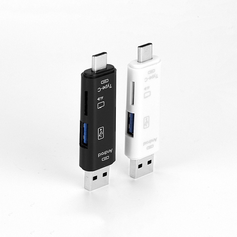 Đầu Đọc Thẻ Nhớ Usb 2.0 Loại C / Usb / Micro Usb Sd Tf 5 Trong 1