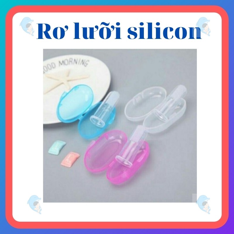 Rơ Lưỡi Silicon Xỏ Ngón Siêu Mềm Mại An Toàn Cho Bé Có Hộp Đựng Vệ Sinh