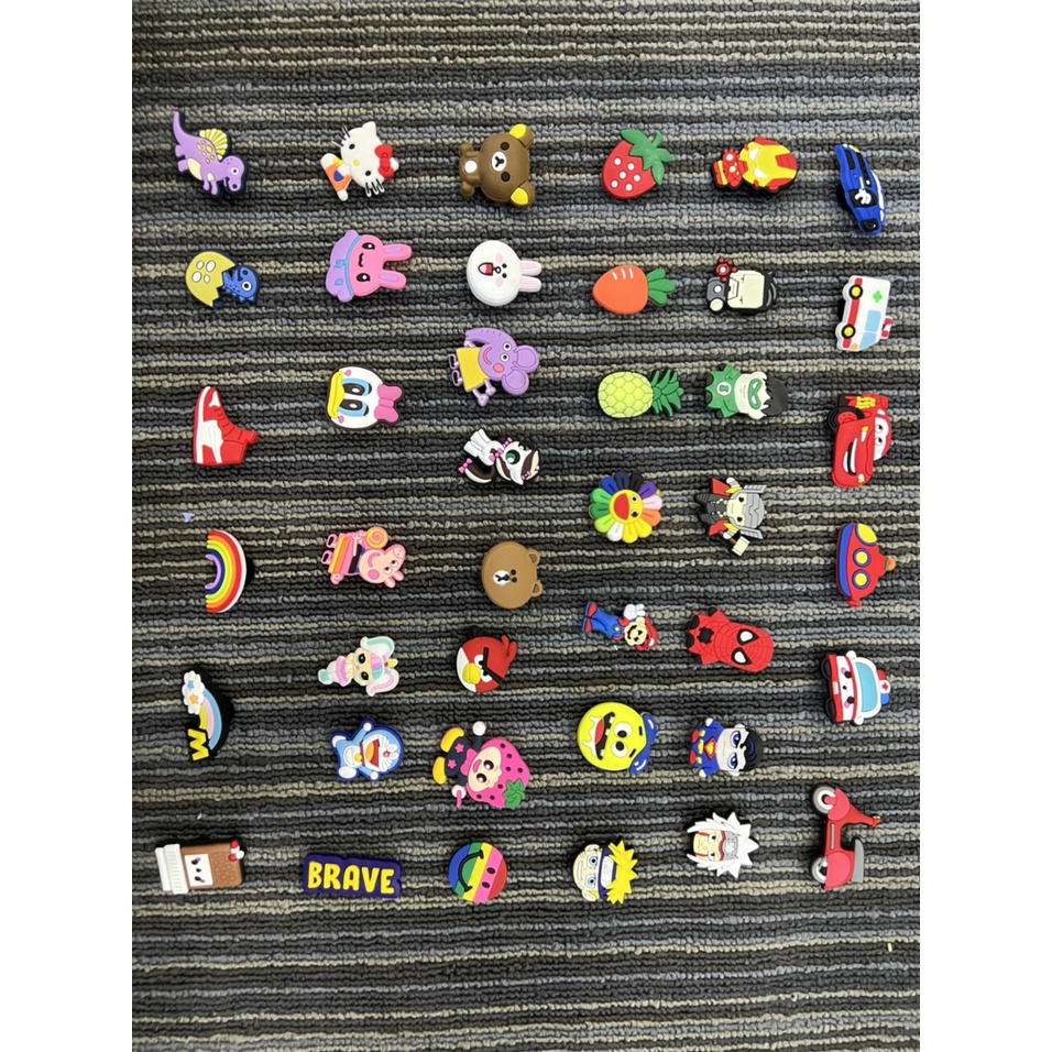 Combo sticker jibbitz charm 2D gắn dép Crocs
