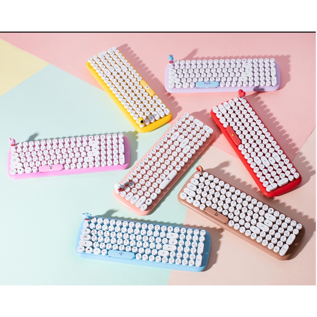 Bàn phím không dây thiết kế xinh xắn hình dáng retro BTS BT21