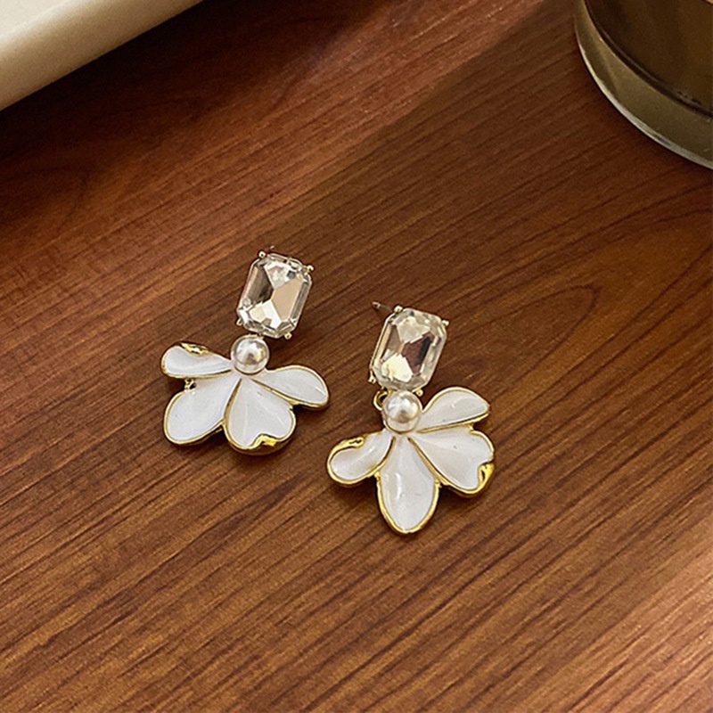 Bông Tai Mạ Bạc 925 Hình Cánh Hoa Phong Cách Retro Pháp 2022