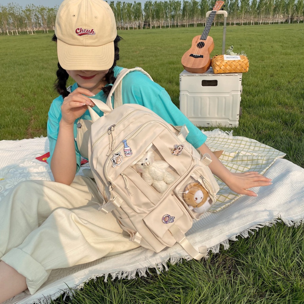 Balo Đi học Nam Và Nữ Unisex Cá Tính - Ba Lô Đi Học, Đi Chơi ,YIHKO Trơn