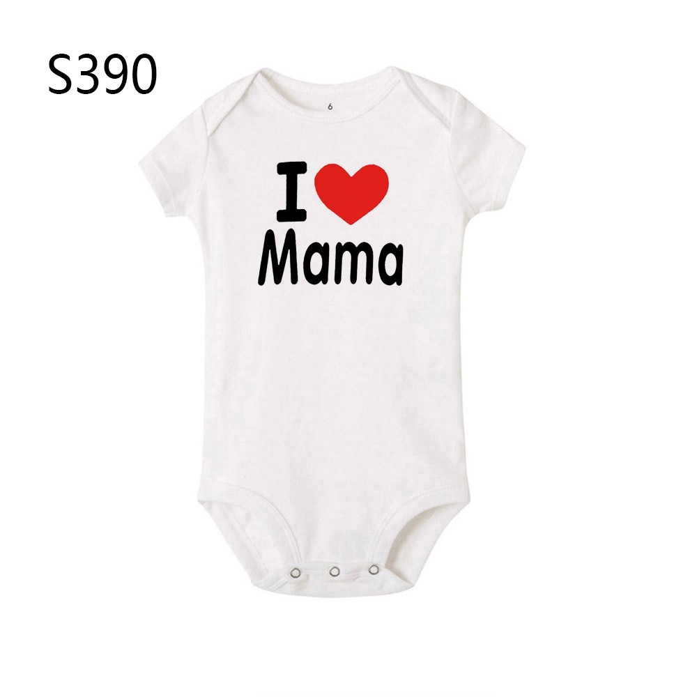 Tôi Yêu Mẹ Và Tôi Yêu Papa Baby Body Twins Mềm Mại Cho Trẻ Sơ Sinh Mặc Quần Áo Trắng Mặc Mùa Hè