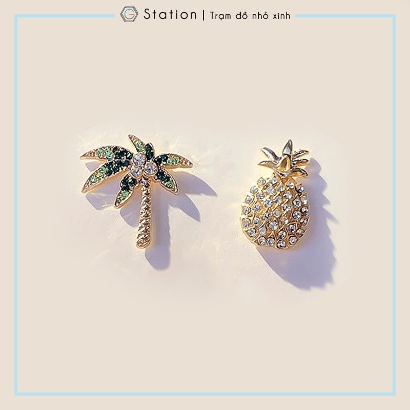 Pin cài áo xương rồng cactus/ cây dừa  - GC026