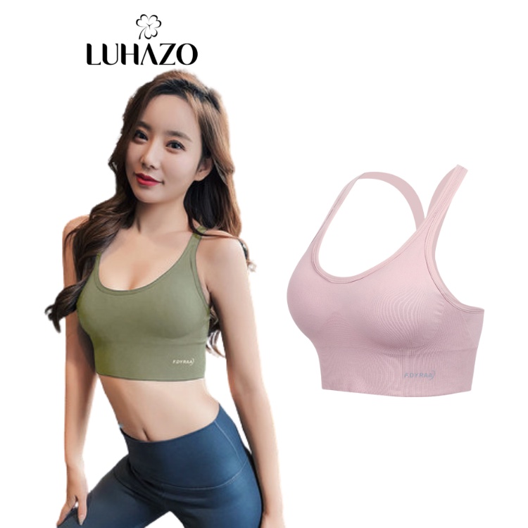 Áo bra tập gym LUHAZO croptop yoga dáng co giãn thể thao hai 2 dây không gọng nâng ngực ba khuy cài sau chất đẹp DK2T202