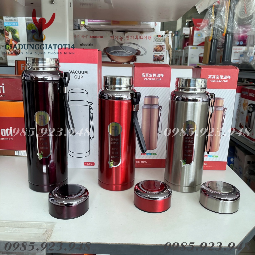 Bình giữ nhiệt inox 304 không gỉ, mang đi làm, đi học, thể thao