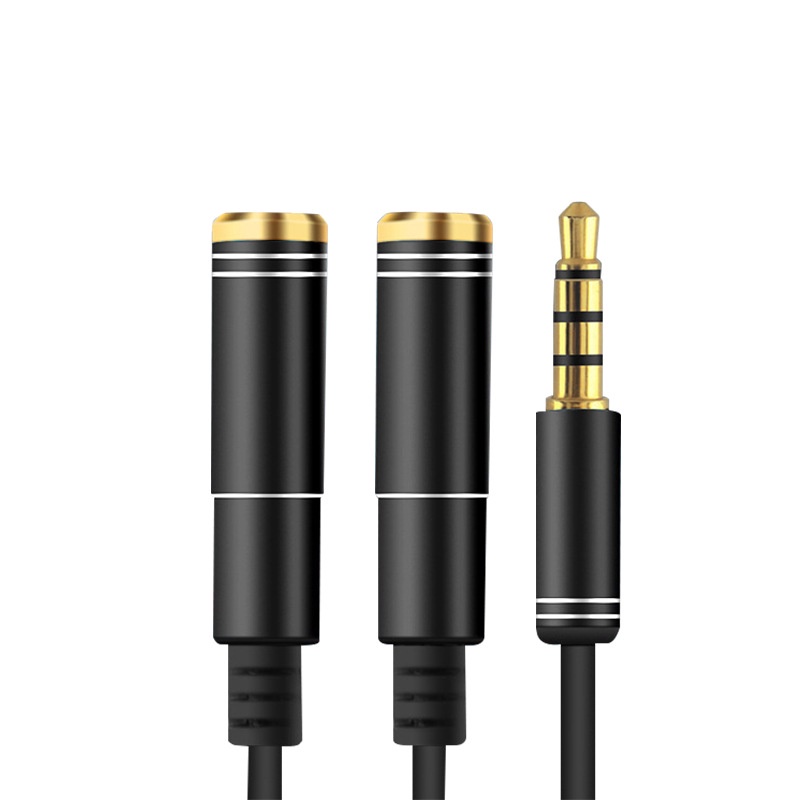 Jack Chia Âm Thanh 1 Cổng 3.5 Ra 2 Cổng Audio + Mic 3.5 - Jack Chuyển Đổi Tai Nghe 2 Jack Cắm Về Tai Nghe 1 Jack Cắm