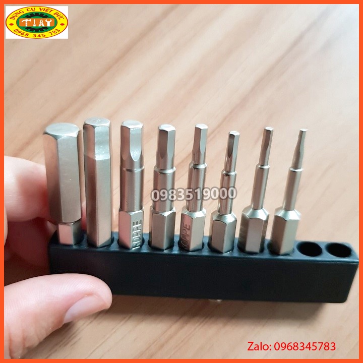 Bộ đầu lục giác đủ cỡ dành cho khoan, máy bắn vít hãng BROPPE