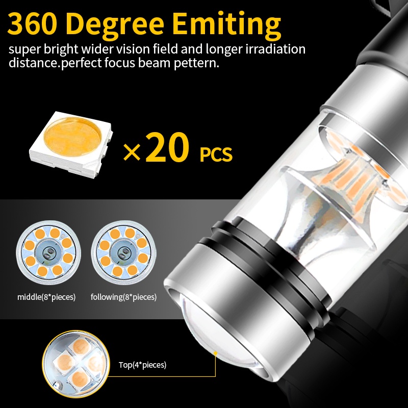 Set 2 Bóng Đèn LED PY24W 5200s Cho BMW E90/E92 3 F10/F07 5 Series E83/F25 X 3 E70 X5 E71 X6 Z4 GT