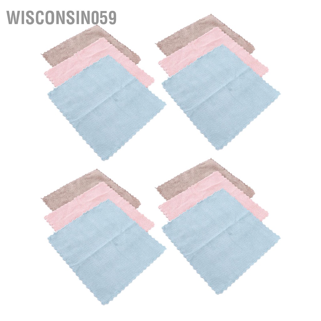 Wisconsin059 12 cái / bộ Lông Cừu San Hô Bền Vải Làm Sạch Có Thể Tái Sử Dụng Siêu Thấm Hút Khăn Nhà Bếp
