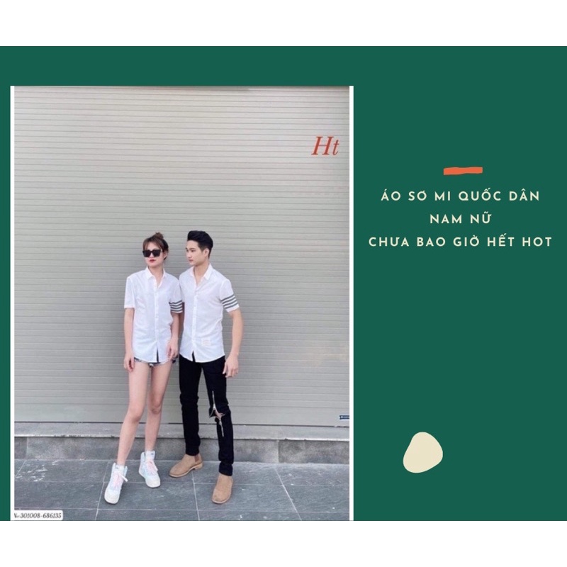 Áo sơ mi quốc dân 4 vạch tay chưa bao giờ hết hot nam nữ