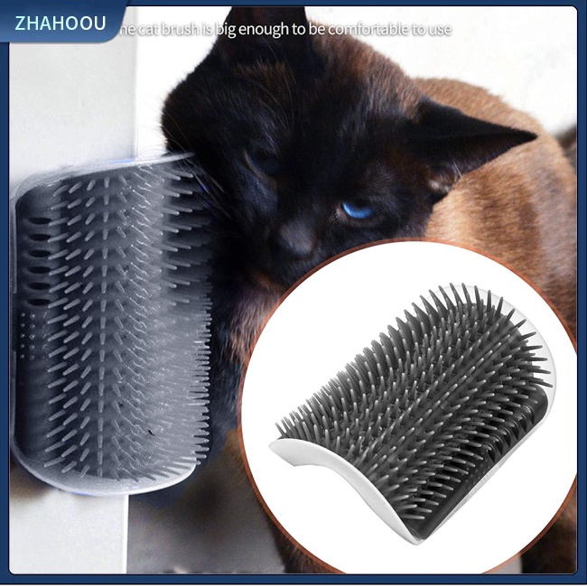 ☃Nhà☃ Lược Chải Lông Massage Cho Mèo Gắn Góc Tường Giặt Được