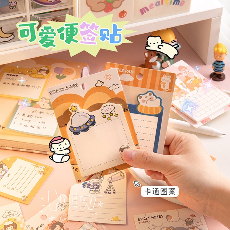 Set 30 Giấy Ghi Chú Họa Tiết Hoạt Hình Đáng Yêu Note