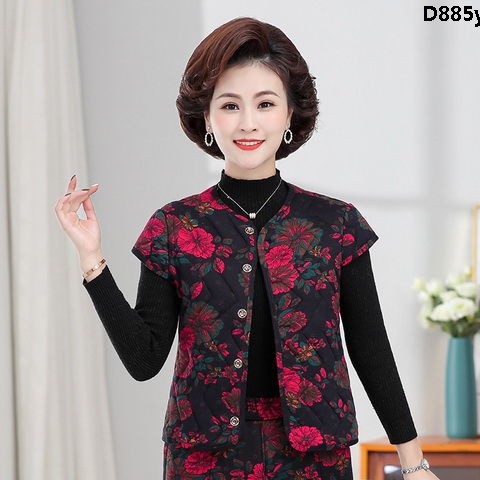 Áo Không Tay Cổ Tròn Trọng Lượng Nhẹ Giữ Ấm Thời Trang Mùa Thu Cho Nữ Trung Niên