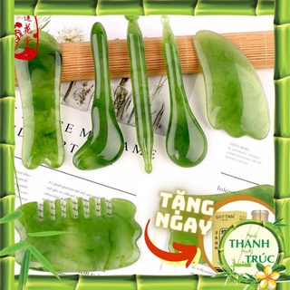 Set 7 món dụng cụ massage bấm huyệt xanh ngọc bích