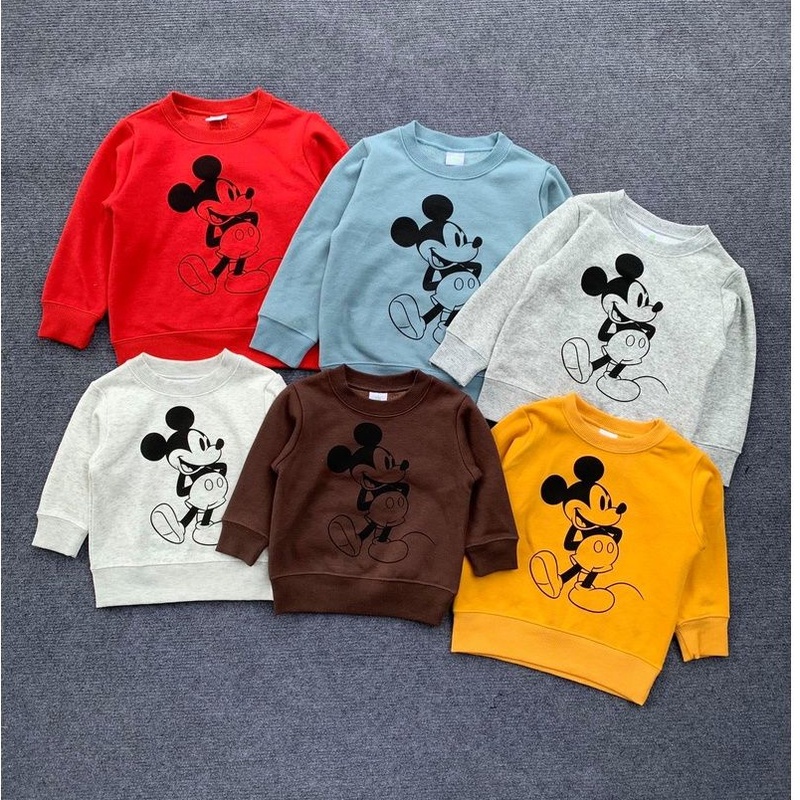 Áo nỉ lót lông Mickey nhiều màu