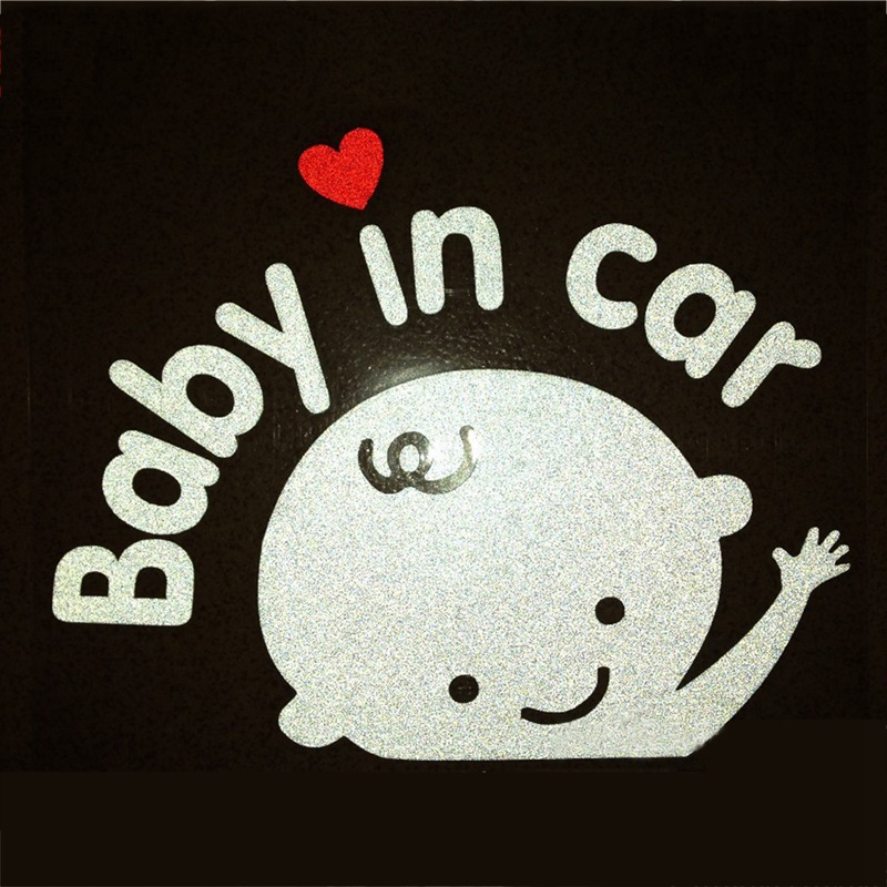 Decal dán xe hơi họa tiết chữ "Baby in car" bằng chất liệu Vinyl 