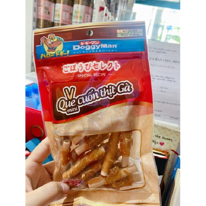 [CHÍNH HÃNG] SNACK DOGGYMAN QUE CUỐN THỊT GÀ CHO CHÓ