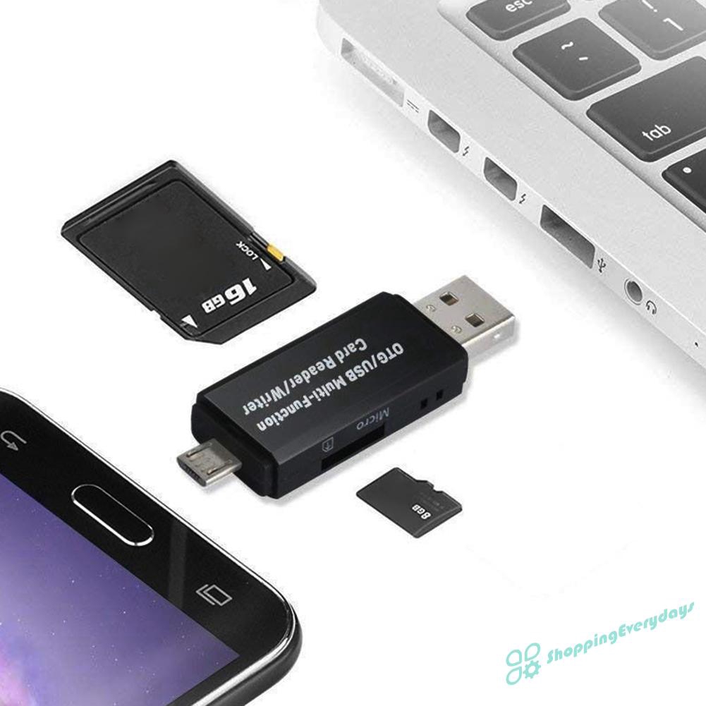 Đầu Đọc Thẻ Nhớ S Micro Usb + Usb Otg Usb 2.0 Cho Pc Android