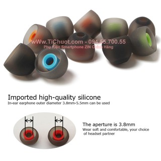 Nút Cao Su Bọc Tai Nghe inear Loại Tốt, Lõi 3.8mm Có Màu
