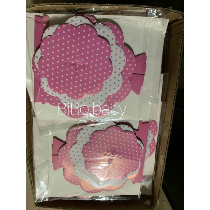 Kệ bánh sinh nhật cupcake 3 tầng bằng bìa cứng trang trí sinh nhật/ thôi nôi / đầy tháng