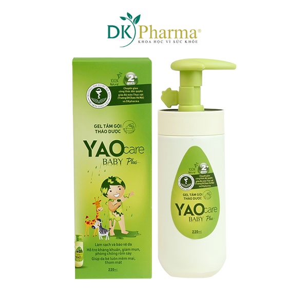 Gel tắm gội thảo dược cho bé Yaocare Baby Plus – Hỗ trợ kháng khuẩn, phòng chống rôm sảy 220ml