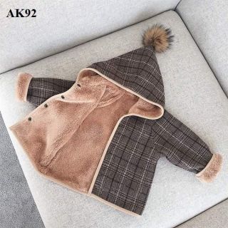 Áo khoác kẻ lót lông