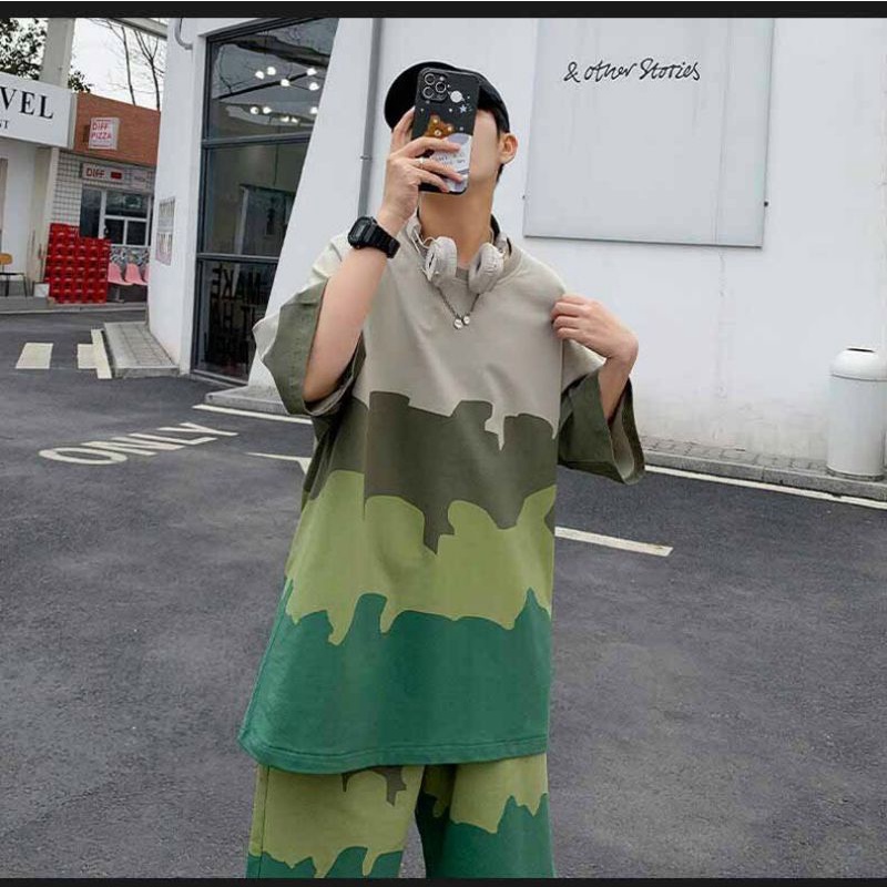 Đồ bộ thể thao thun lạnh màu loang unisex nam nữ, mặc nhà siêu mát thời trang hè