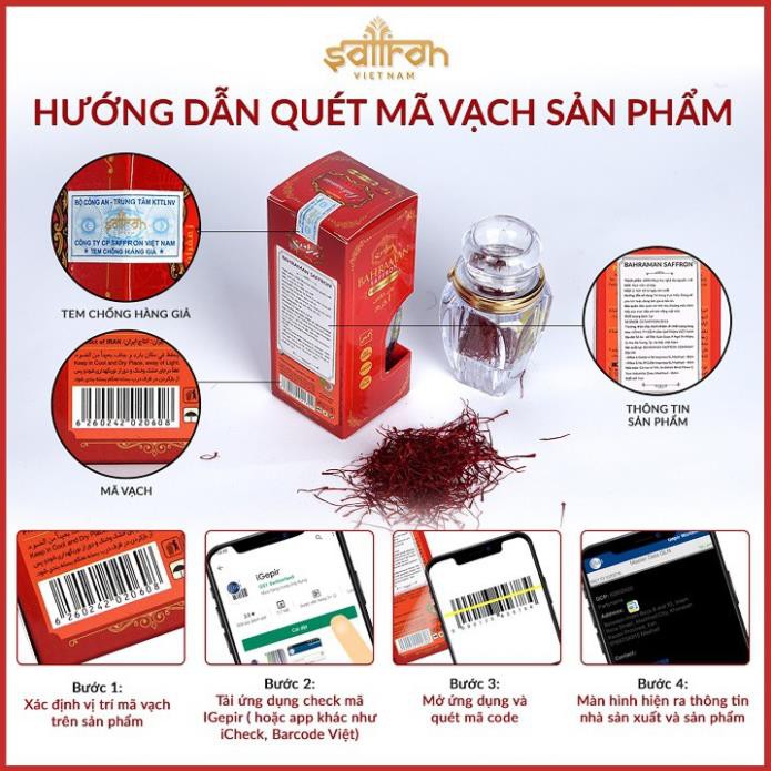 Nhuỵ Hoa Nghệ Tây SAFFRON BAHRAMAN 1Gram [Date 03/2023]