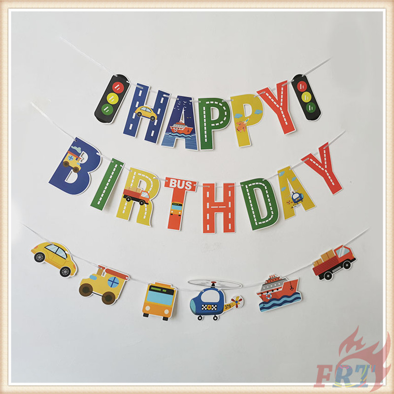 ♦ Trang Trí Tiệc - Banner / Bánh Topper ♦ Phụ Kiện Trang Trí Bánh Kem Sinh Nhật Hình Phương Tiện Giao Thông Dễ Thương