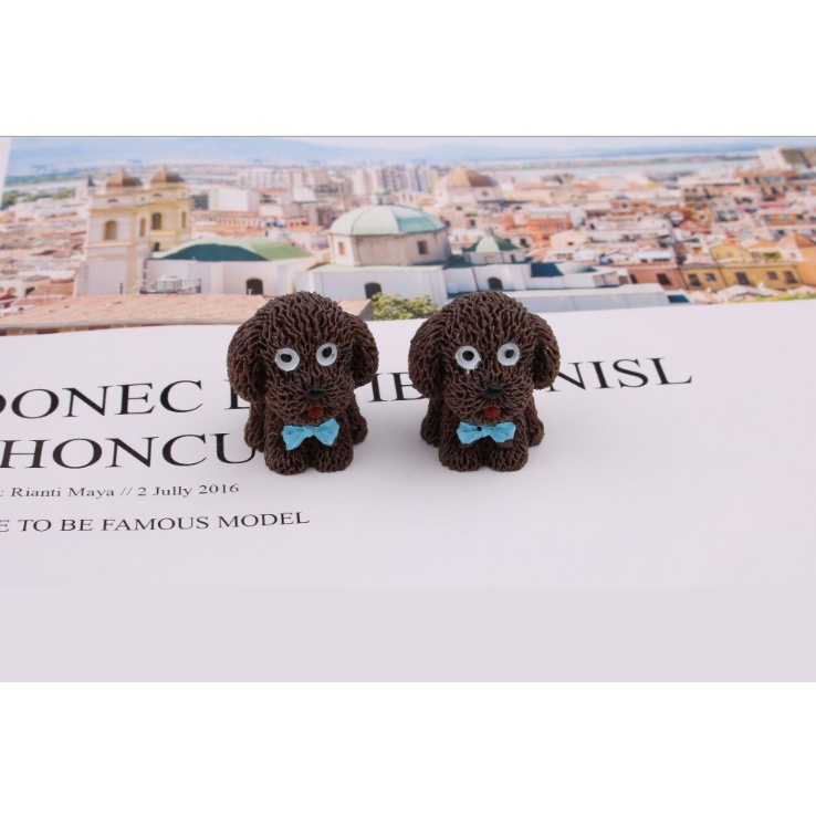 Tượng chó Poodle xinh xắn trang trí bàn làm việc, ô tô ...