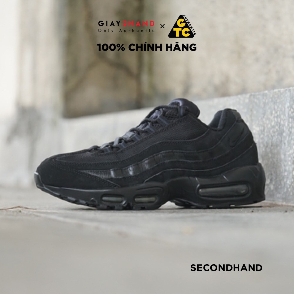 [2hand] NIKE AIRMAX 95 &quot; TRIPLE BLACK &quot; 609048-092 GIÀY CŨ CHÍNH HÃNG