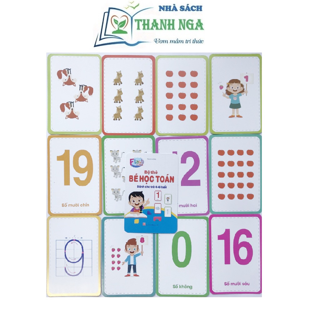 Bộ thẻ flashcard Việt Hà bé học toán dành cho trẻ từ 4-6 tuổi