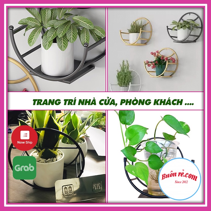 Giá treo cây cảnh dán tường hình tròn xinh xắn - Giá treo chậu hoa ở ban công 01423