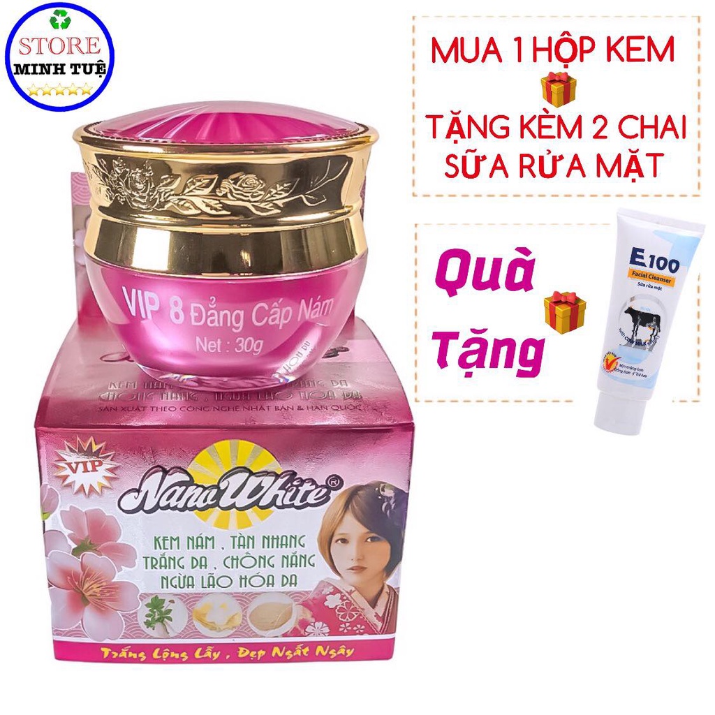 Kem đẳng cấp nám, trắng da, chống nắng, ngừa lão hóa da chiết xuất từ hoa anh đào sâm trắng ngọc trai Nano White 30g