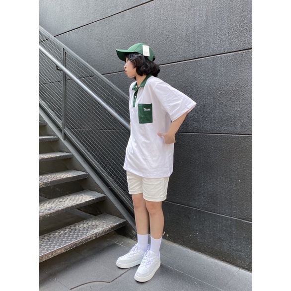 Áo Polo Unisex JAY.CLO màu XANH LÁ/TRẮNG/ĐEN form rộng 🍃 🍃 Chất thun cá sấu, form nam nữ unisex/Áo thun có cổ 🖤