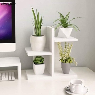 Kệ gỗ 2 tầng để bàn, kệ đựng chậu cây cảnh mini