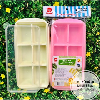 Dụng cụ dự trữ thức ăn cho bé – Khay làm đá lớn cho gia đình – Khay đá vuông nắp đậy HPL85