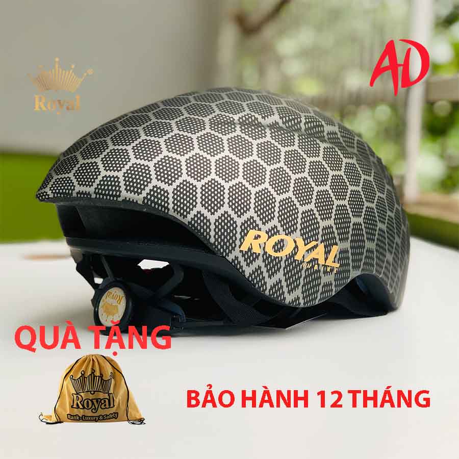 Mũ xe đạp Royal md16 chính hãng tem tổ ong 05 giống poc 01, bảo hành 12 tháng, tặng túi vải