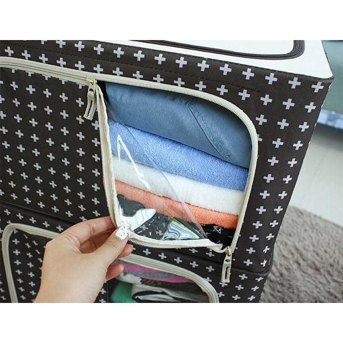 Hộp vải đựng đồ khung thép kiểu Nhật ⚡ TIỆN LỢI ⚡ Túi vải đựng quần áo chống thấm nước
