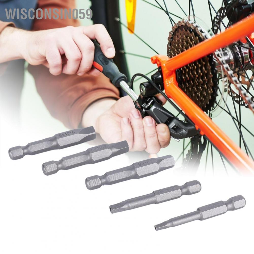Wisconsin059 5 Pcs Magnetic Pentagonal Bits Wrench Drill Bit Set Durable Head Screwdr