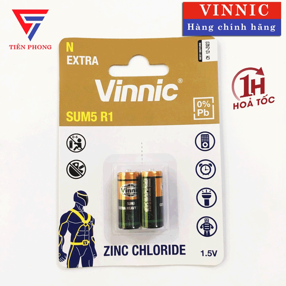 Pin Vinnic Sum5 R1 E90 1.5V chính hãng - Vỉ 2 viên DATE MỚI NHẤT